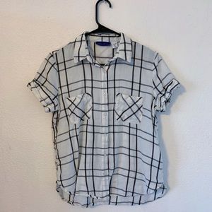 “Simply styled” short sleeve button-down